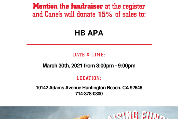 APA Fundraiser at RAISING CANE&rsquo;S!