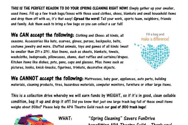 APA Theatre Guild&rsquo;s Savers Fundraiser