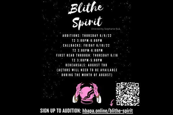 APA Theatre&rsquo;s BLITHE SPIRIT Auditions: Thurs, 6/9
