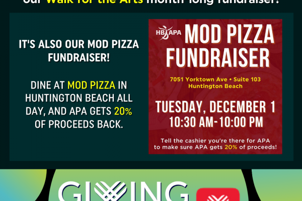 Tomorrow is GIVING TUESDAY & APA&rsquo;s MOD PIZZA Fundraiser!